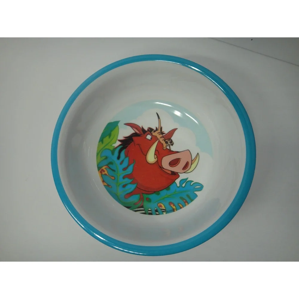 Zak Designs Disney Lion King Pumbaa Timon Melamine Bowl Blue Rim 5.5 Inch VTG